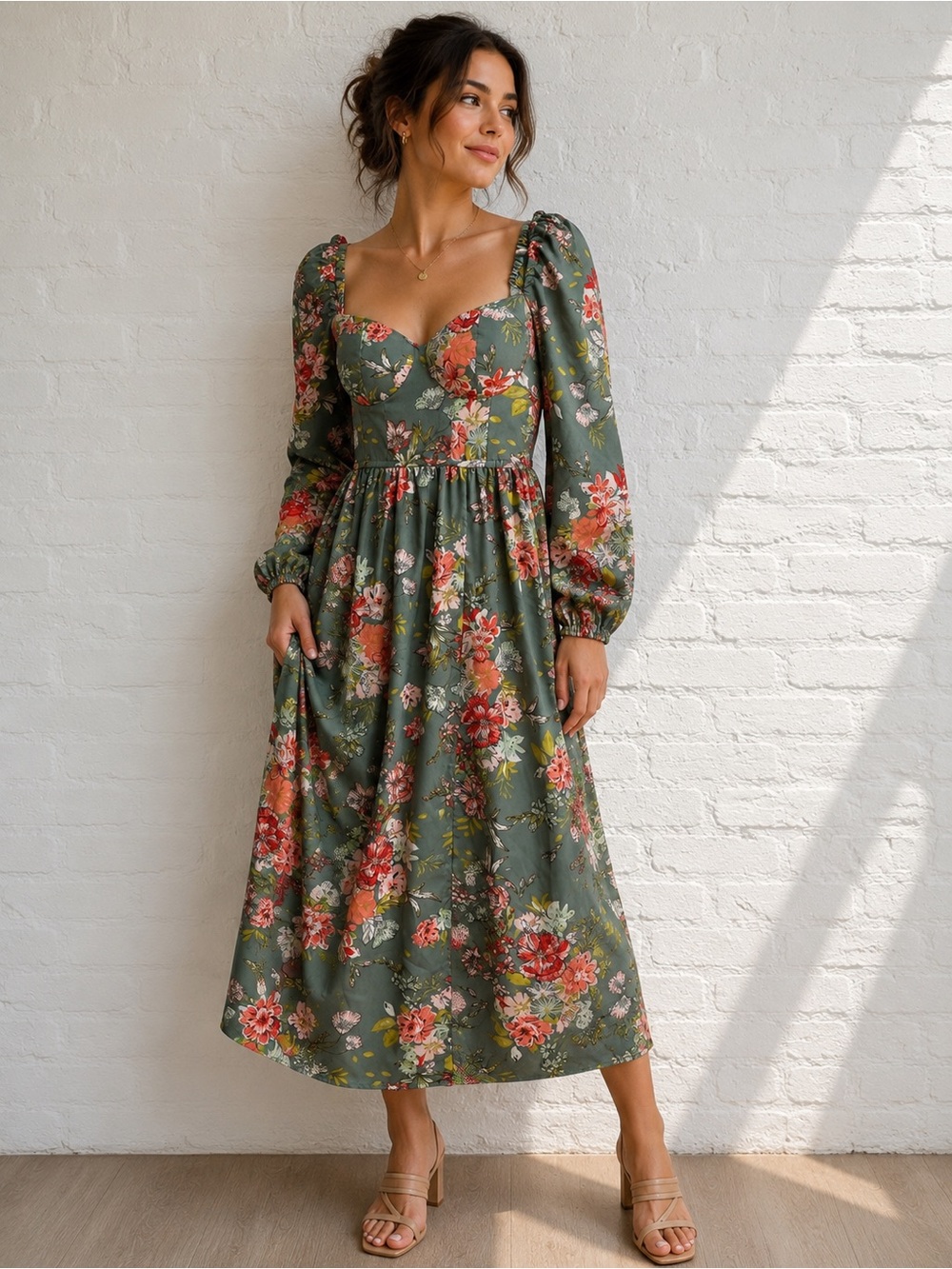 EUC BOG Collective Midi Floral Dress